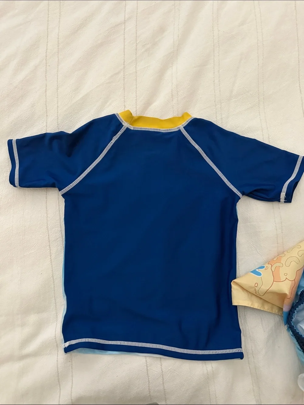 Bluey & Bingo Kids' Short-Sleeve Rash Guard Swim Set - Blue/Yellow